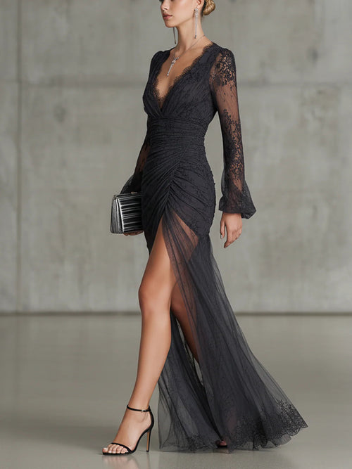 Adriana | Vestito in Pizzo con Apertura