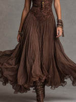 Vienna | Abito Marrone in Pizzo e Chiffon