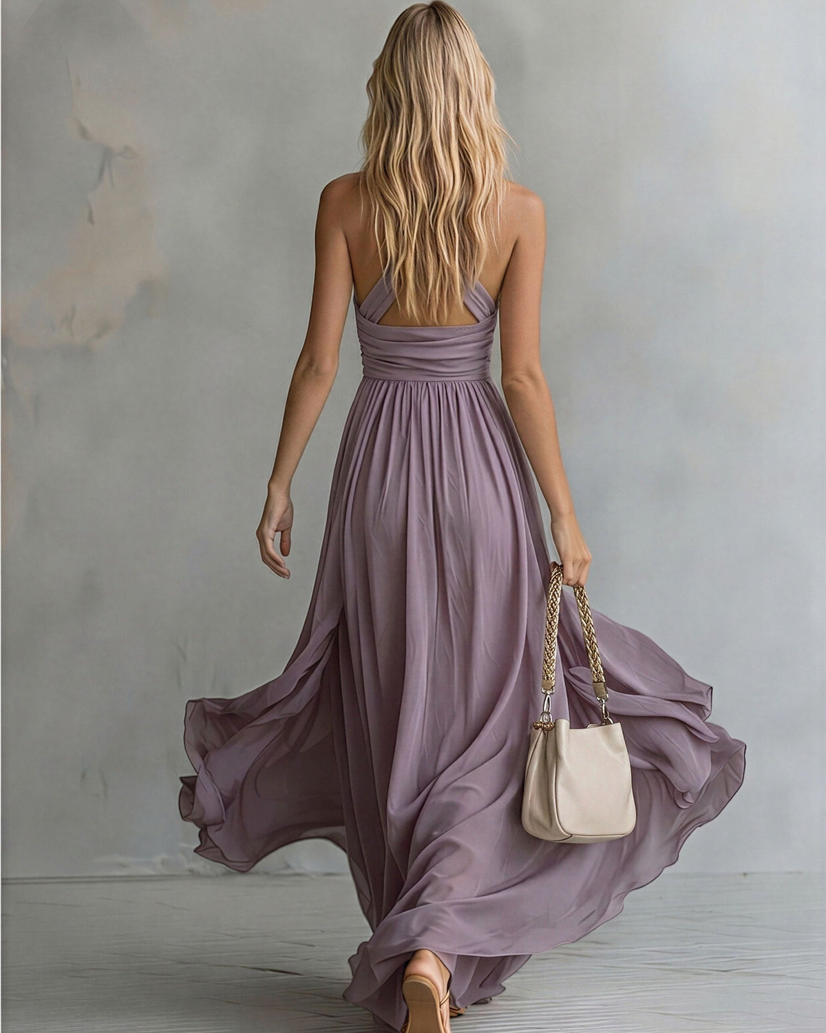 Luna | Vestito Halter con Caduta Fluida