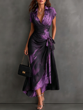 Violeta | Vestito Midi Avvolgente Astratto con Collo