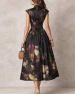 Madeline | Vestito Midi in Raso Plissettato Floreale