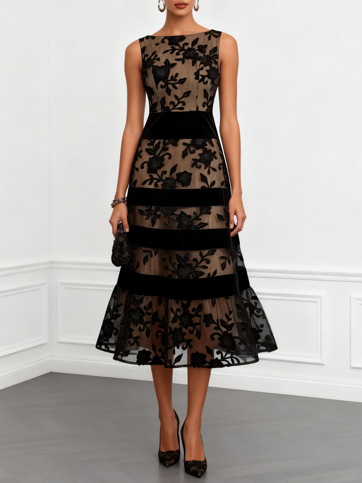 Noor | Vestito in Rete Floreale