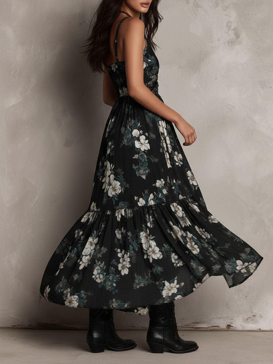 Novella | Vestito Floreale Senza Spalline