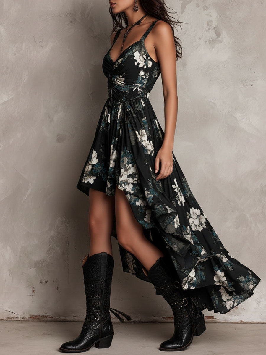 Novella | Vestito Floreale Senza Spalline