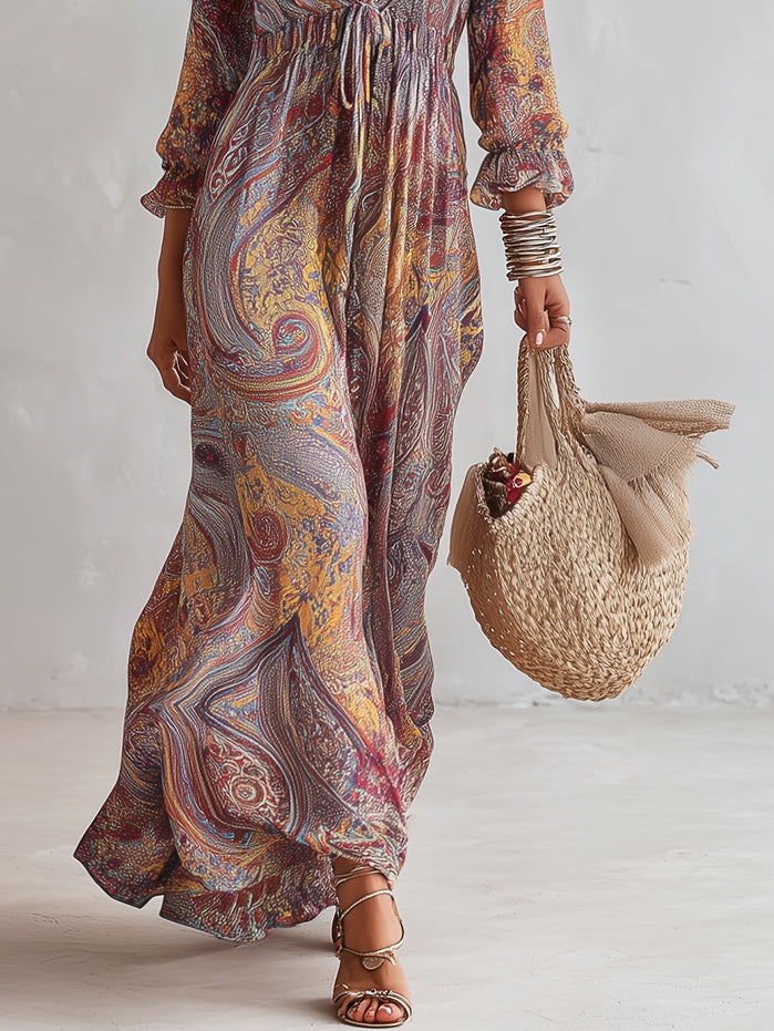 Amara | Vestido Paisley con Escote en V
