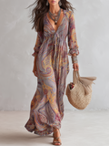 Amara | Vestito Paisley con Scollatura a V