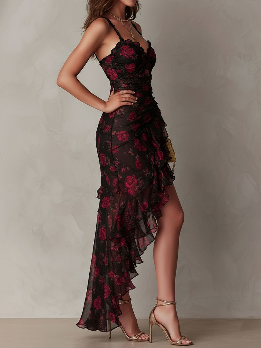 Carmela | Vestito Floreale con Volant