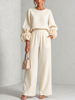 Giulia | Conjunto Ancho de Manga Farol con Flores