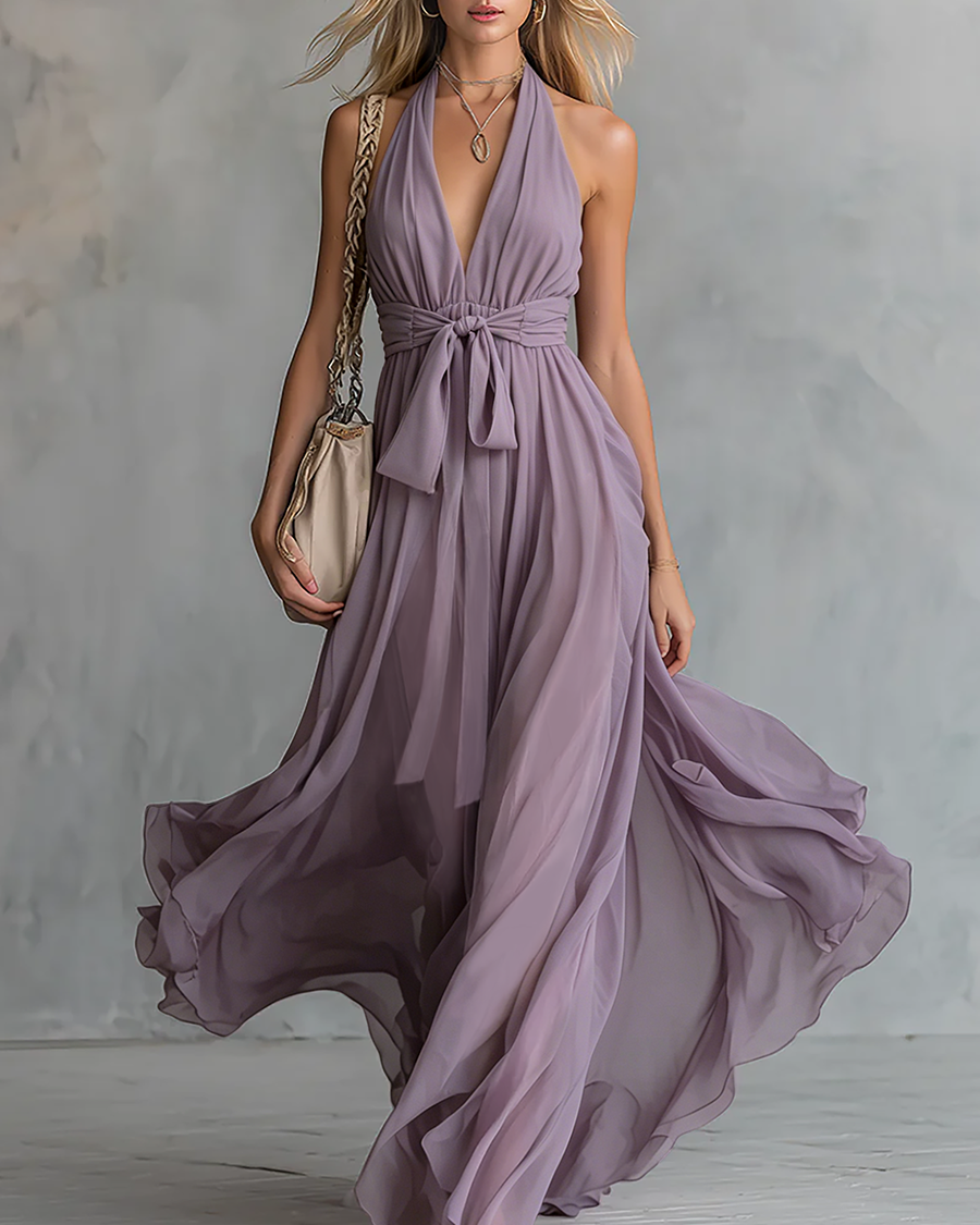 Luna | Vestito Halter con Caduta Fluida