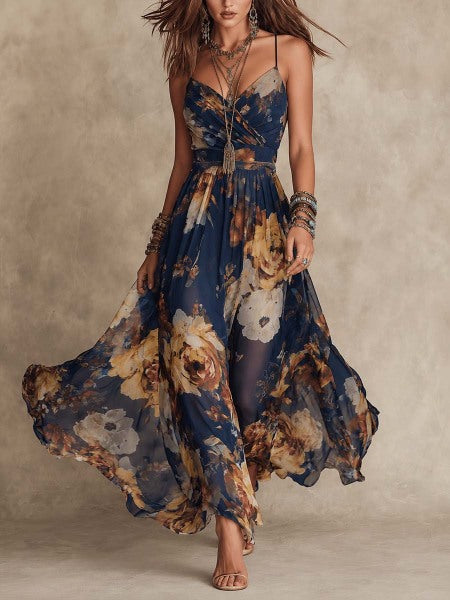Zafiro | Vestito Midi in Chiffon Floreale