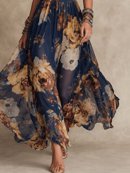 Zafiro | Vestito Midi in Chiffon Floreale