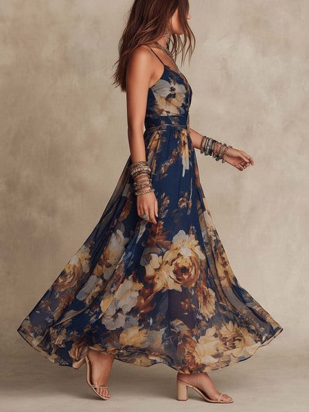 Zafiro | Vestito Midi in Chiffon Floreale
