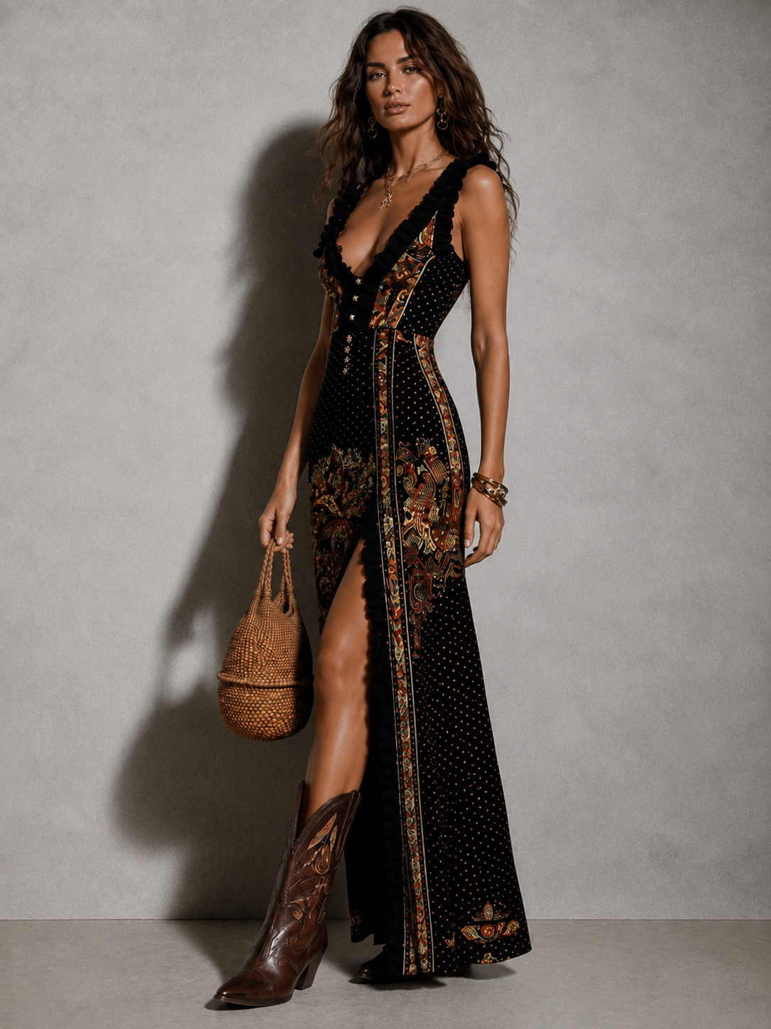 Nadia | Vestito Bohemien con Scollatura a V
